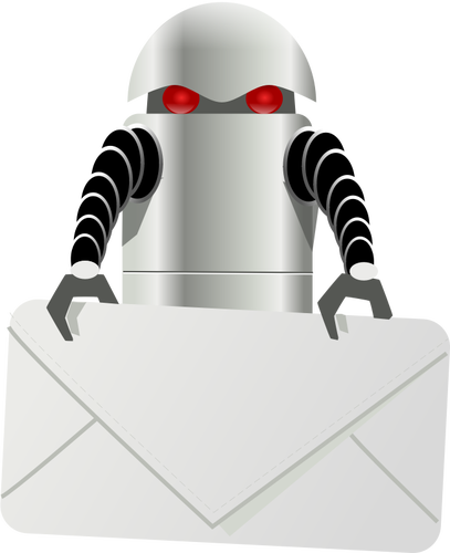 Roboter mit Umschlag Vektor-ClipArt