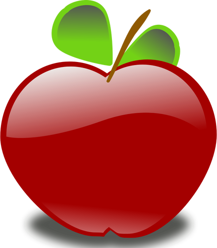 Vector image of shiny red apple