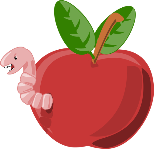 Imagem de vetor de apple vermelho dos desenhos animados