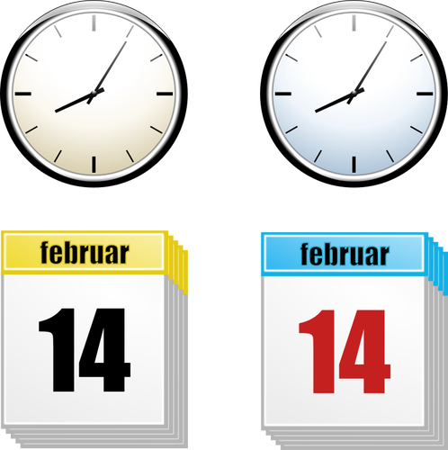 Klok en kalender vector afbeelding
