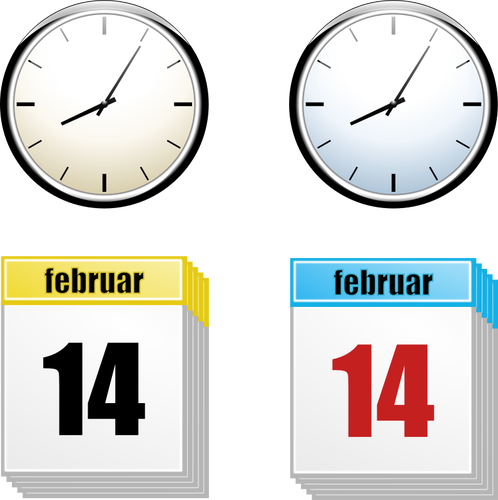 Image de vecteur horloge et calendrier