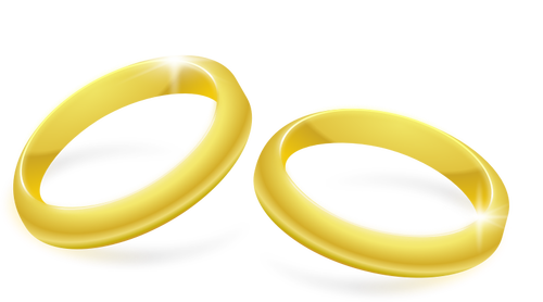 Vector clip art of pair of gold wedding rings
