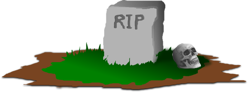 Gravestone with skull vector graphics