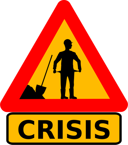 Clip-art de dinheiro crise aviso roadsign vector