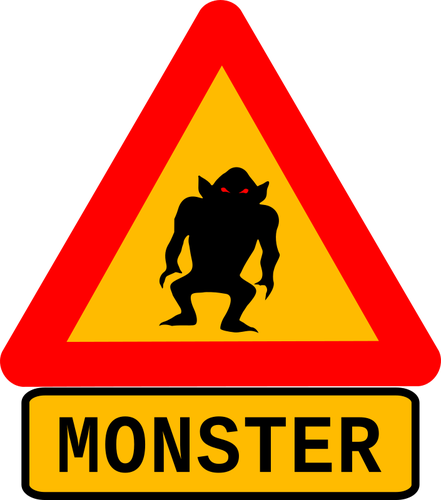 Warning monster vector image