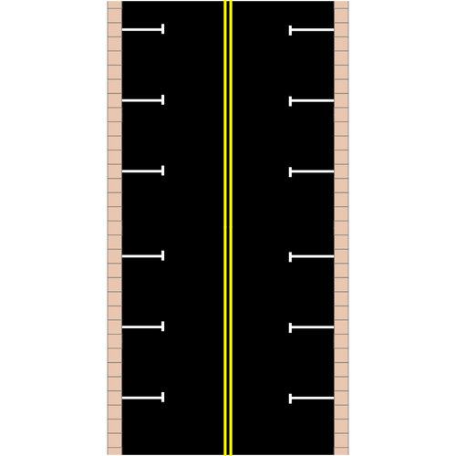 Estacionamento rua vista de ilustração vetorial superior