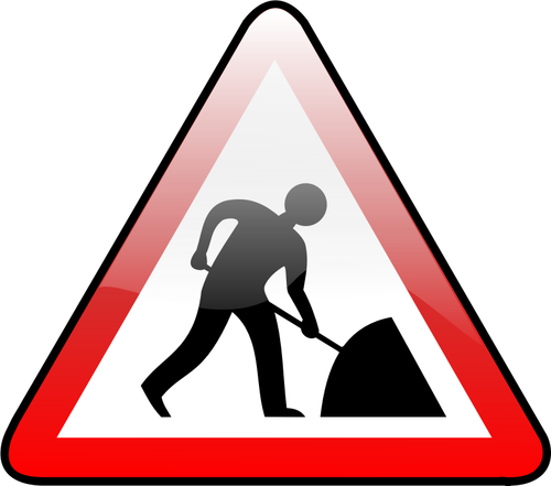 Clipart vectoriel de la brillante construction route signal d