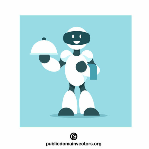 Robot chef vector clip art