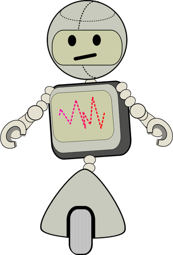 Robot som rider på ett hjul vektor illustration