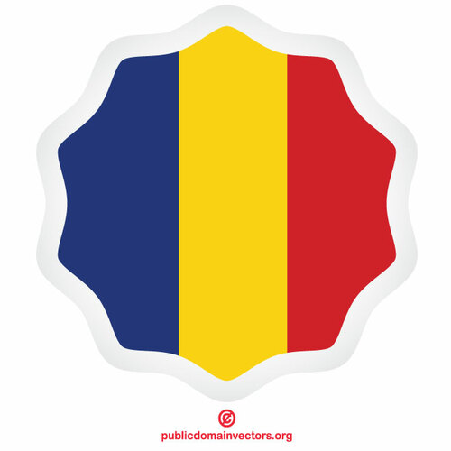Etykieta na naklejce rumuńskiej flagi