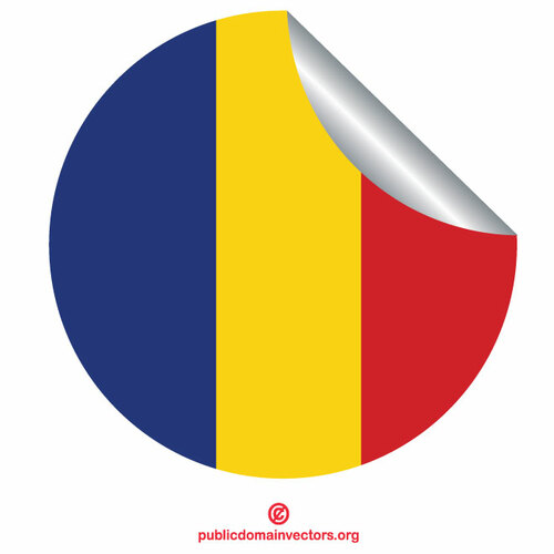 Autocolant rotund steagul României
