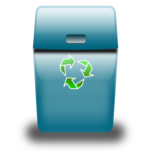 Ilustración de vector de eco azul recicle bin icono