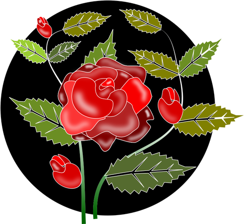光沢のある薔薇の装飾