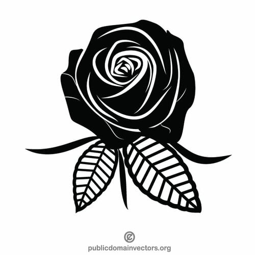 Rose monochrome clip art