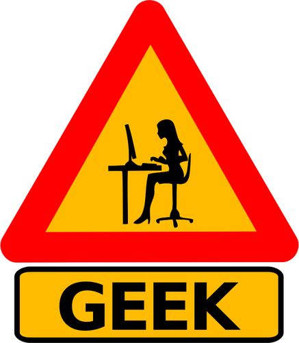 Dessin de geek femme route signal d