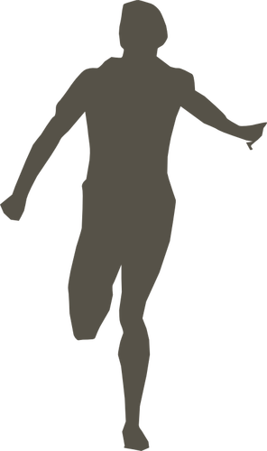 Silhouette vector drawing of running man