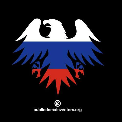 Eagle silhouet met Russische vlag