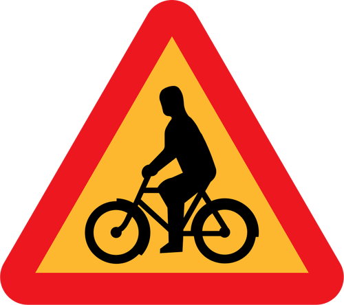 Vektor-Illustration der Fahrrad Fahrer Roadsign Warnung