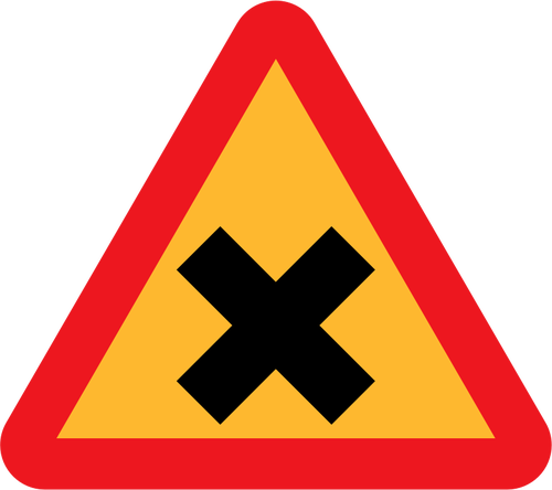Croix de la circulation routière sign vector illustration