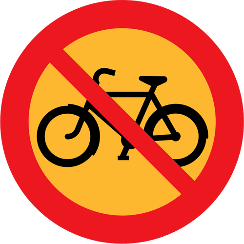 कोई साइकिल यातायात संकेत वेक्टर चित्रण