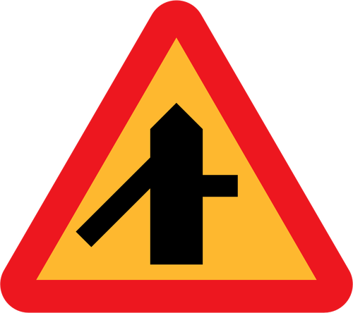 Kreuzung Seite Kreuzung Verkehrszeichen Vektor-illustration