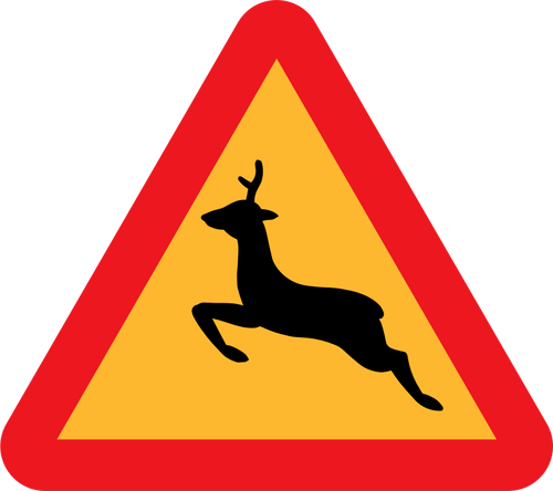 Advertencias para el vector de señal de tráfico ciervos dibujo