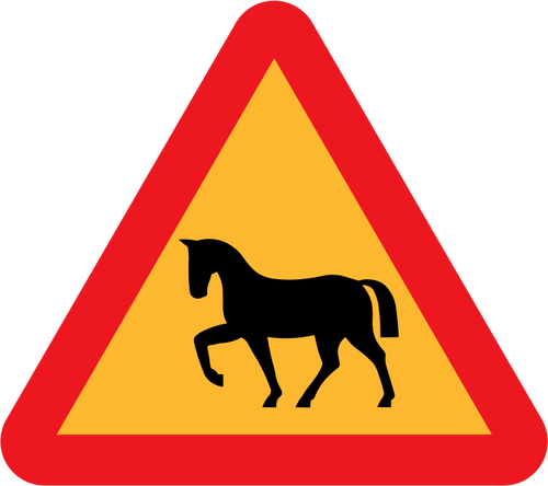 Horse on road traffic sign vector image