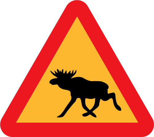 Moose pe semn de trafic rutier grafică vectorială