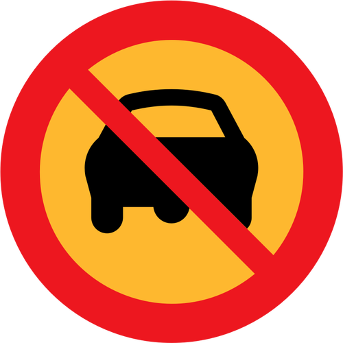 No cars road sign vector drawing