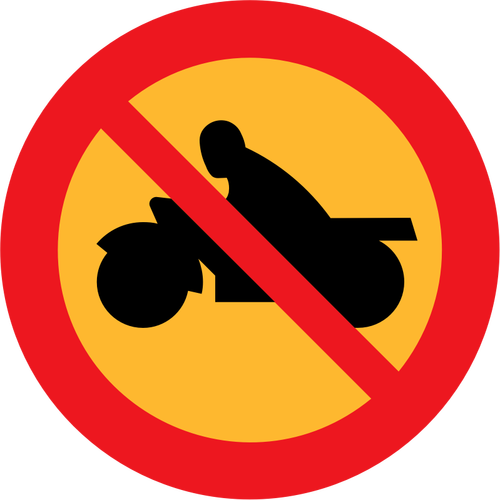 Tidak ada sepeda motor jalan tanda vektor ilustrasi