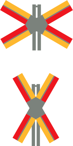 Panneau de signalisation de passage à niveau ferroviaire vector illustration