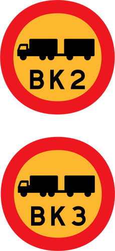 BK2 和 BK3 卡车道路标志矢量图像