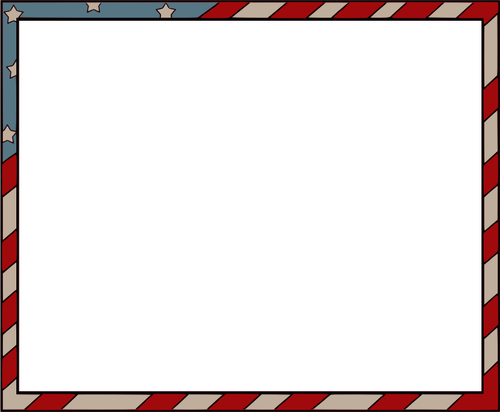 Amerikan bayrağı tarzı dikdörtgen sınır vektör görüntü