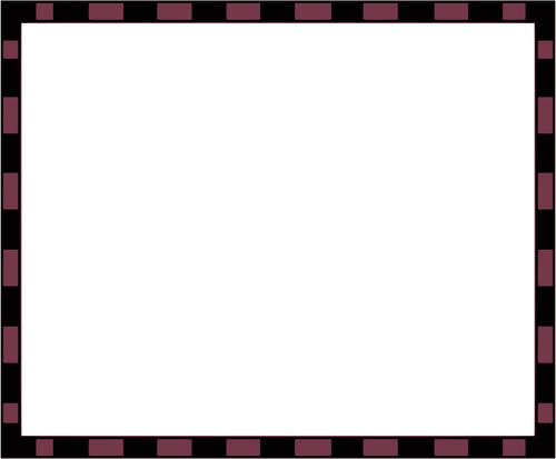 Gambar vektor perbatasan persegi panjang hitam dan merah anggur