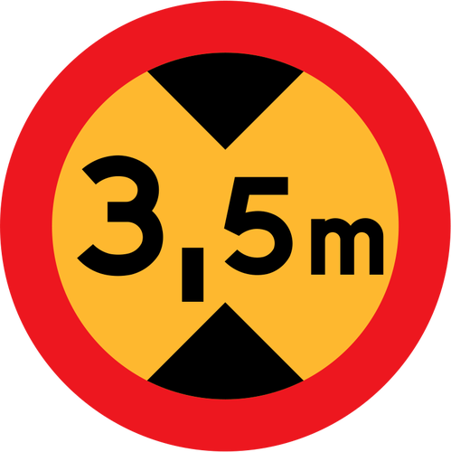 3,5 m Verkehr Vektor Straßenschild