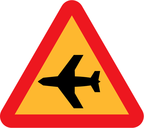 低空飛行の航空機ベクトル道路標識