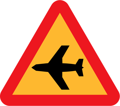 Tief fliegende Flugzeuge Vektor Straßenschild