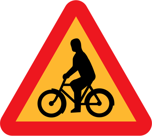 Vector de la imagen de la señal de tráfico ciclista bicicleta ADVERTENCIA