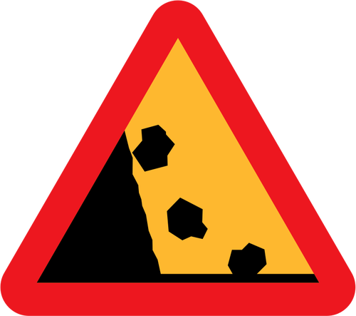 Putoavat kivet Vector Road Sign