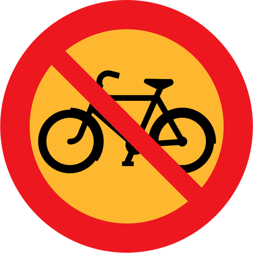 No hay bicicletas carretera signo vector ilustración