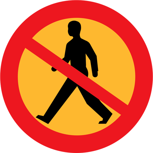 Нет пешеходов вектор дорожный знак