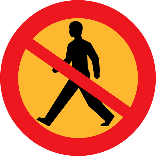 No pedestrians vector road sign