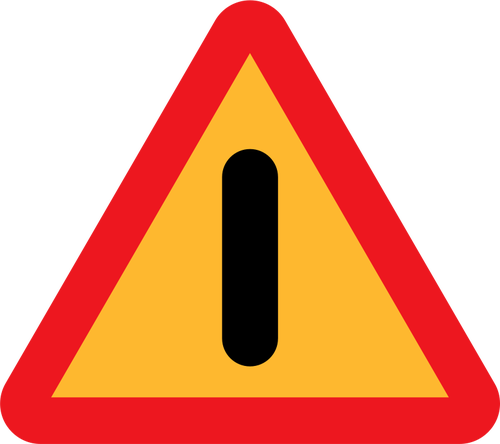 Niebezpieczeństwa drogowe wektor znak