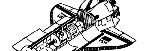 Navette spatiale cross section vector image