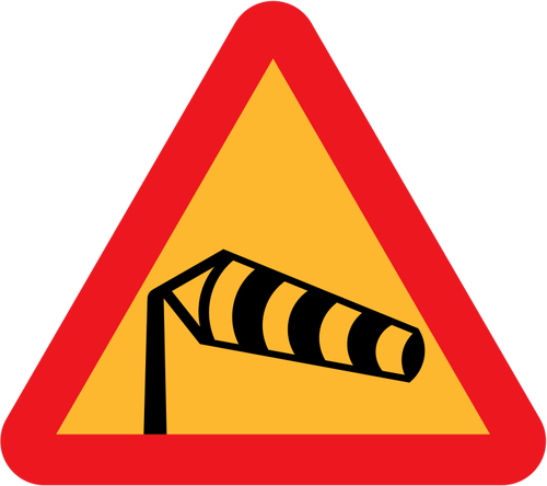 横風ベクトルの交通標識