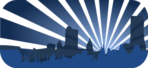 Vector de escena ciudad azul