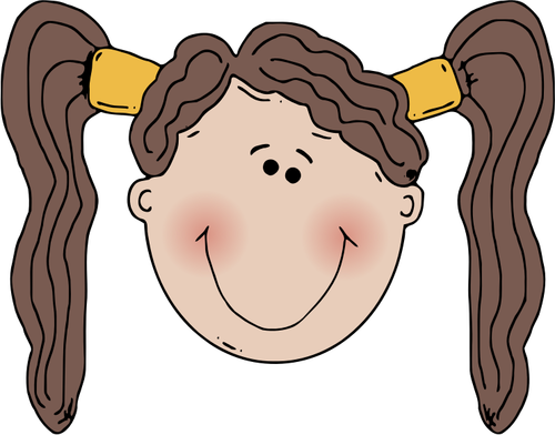 smiling girl face with rosy cheek vector clip art