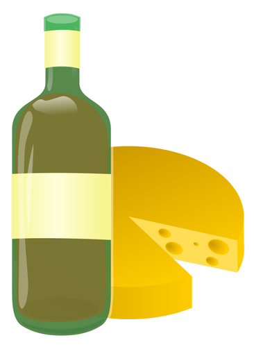 Image vectorielle de vins et fromages