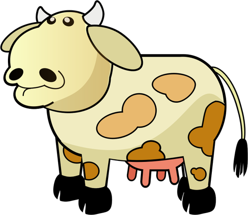 Kartun sapi dengan bintik-bintik coklat vektor ilustrasi