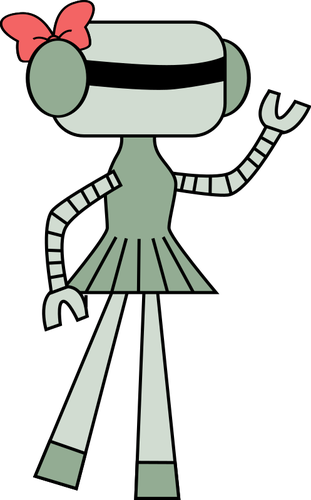 Dibujo vectorial de chica robot